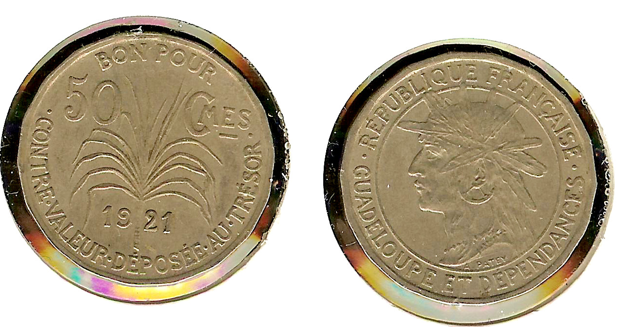 Guadelope 50 centimes 1921 gEF